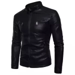 Jaqueta De Couro Masculina Slim Resistente