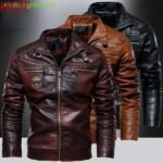 Inverno Novo Estilo Masculino PU Jaqueta Europeia Americana Motocicleta Vestuário Fleece Tough Guy Coat Casaco De