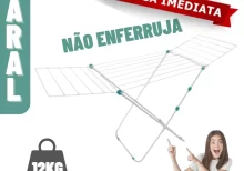 Varal De Chão INOX Reforçado Com Abas Retrátil SECALUX