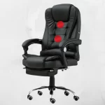 Cadeira Presidente Executiva Conforto 2 Pontos Massagem Massageador Estudos Secretaria Diretor Preta