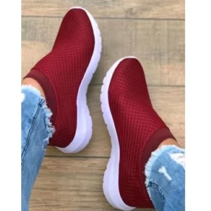 Tênis feminino meia adulto confortável sem cadarço casual slip on leve antiderrapante calçado estilo calçado