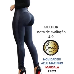 Calça Cirre Ilhos Trançado Legging Lag Skinny Lançament 2021tecido imita couro grosa nao fica transparente