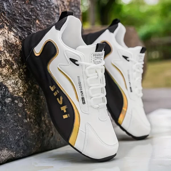 Sapatilhas desportivas e casuais para homem - Leves, para todas as estações, de cano baixo com fivela magnética, capa falsa, forro de tecido, sola de PVC, ajuste elástico confortável para corrida, treino e uso diário.