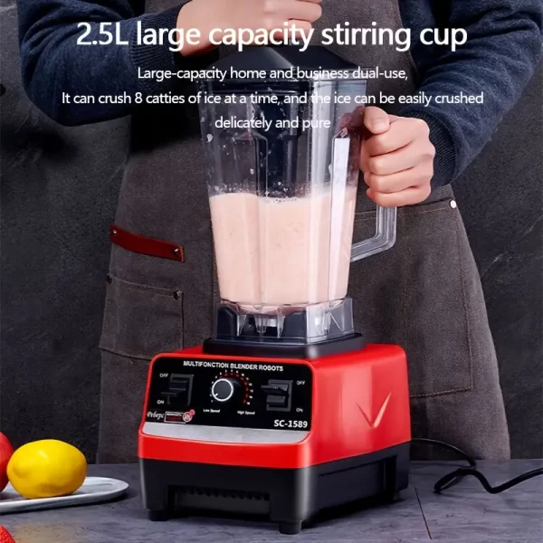 Liquidificador de Limpeza Automática 2L com Lâminas de Aço de Precisão - Fazedor de Smoothies Multi-Funcional, Triturador de Gelo, Extrator de Suco, Fácil de Operar, Contêiner de Grau Alimentício, Perfeito para Uso Doméstico e em RV, Liquidificador Doméstico|Eletrodoméstico de Cozinha Moderna|Base de Plástico Duráve