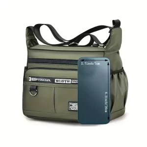 Mochila de ombro de nylon para homem - Oxford casual com teto de lona cruzada, alça ajustável, vários bolsos e fecho de correr para viagens, escola e uso diário (design de puxador de correr aleatório), Mochila de viagem | Mochila de estilo casual | Mochila de lona durável