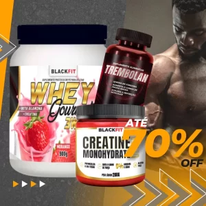 KIT WHEY + suplemento MASS + CREATINA - Whey Protein Concentrado 3 Sabores Frete Grátis Melhor Creatina Treino[wg]