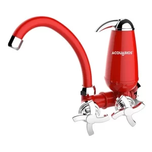 Torneira Cozinha Parede Vermelha Filtro Bica Móvel Cromado Cor Vermelho/cromo Acquabios