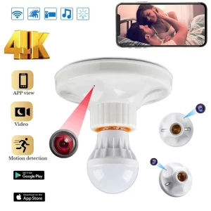 1080P mini WIFI Câmera Base De Lâmpada Câmeras De Vídeo camara