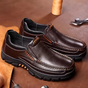 Loafers Casuais Masculinos - Resistentes ao Desgaste, Antiderrapantes, Sapatos Slip-On com Sola de Borracha para Uso Diário ao Ar Livre na Primavera & Outono - Perfeitos para Ocasiões Casuais, Sapatos Confortáveis