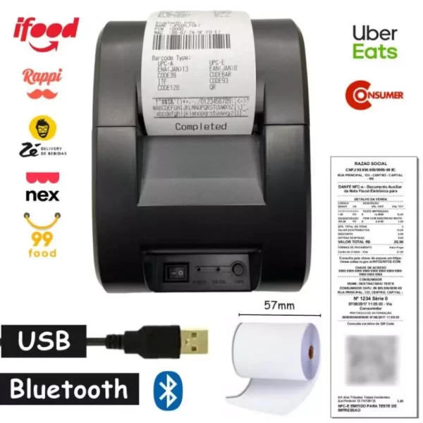 Impressora Termica Cupom Nao Fiscal 58mm Tickts Pc Bivolt