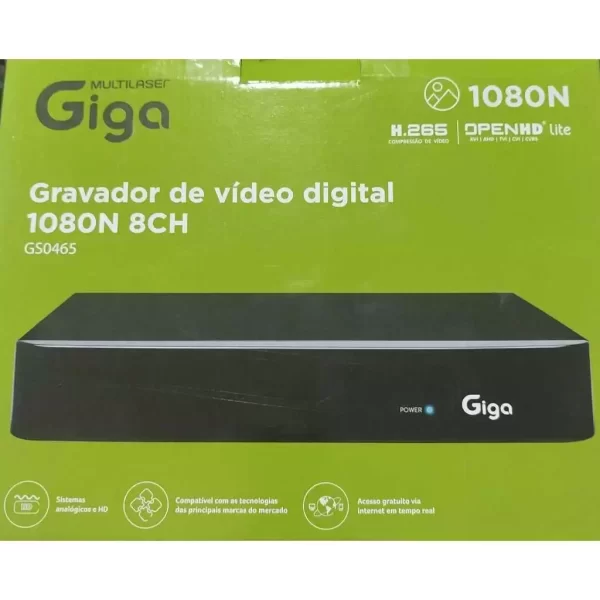 Gravador de Vídeo Digital 1080N 8CH canais - Giga Multilaser GS0465