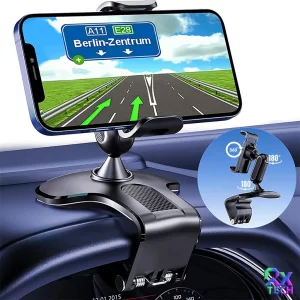 Suporte Para Celular Gps Carro Painel Retrovisor Veicular Universal Rotação 360 Graus Ajustável De Telefone