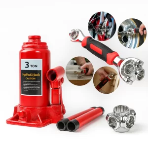 Mini Macaco Hidraulico Garrafa 3 Toneladas + Chave Multifuncional