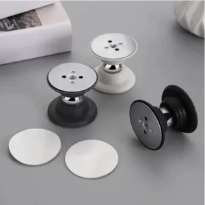 Prendedor Batetor Trava Fixador Porta Imã Magnético Adesivo Inox Preto