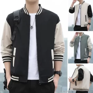 Jaqueta Multifuncional Coreana casual Com Gola De Beisebol Masculina , Solta E Elegante Vários Bolsos , Três Cores Opcio