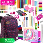 Kit Material Escolar Feminino Completo 43 / 42 Itens Volta As Aulas 2025 Menina