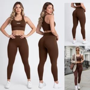 Conjunto Academia Top Fitness e Legging Cintura Alta Zero Transparência Suplex Strep Original